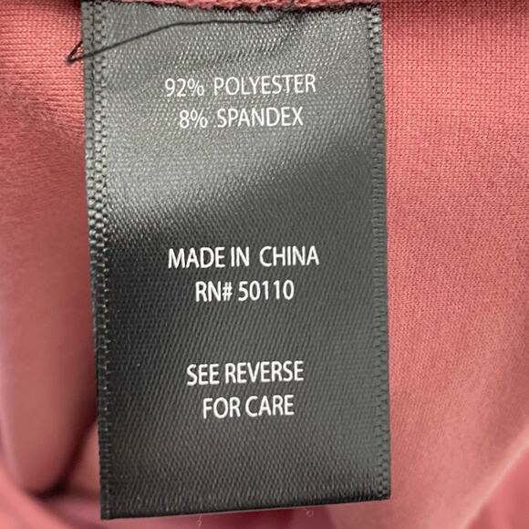 FEATHERS V Neck Long Sleeve Crop Top Mauve Pink Size Small Casual Stretch - Picture 5 of 5